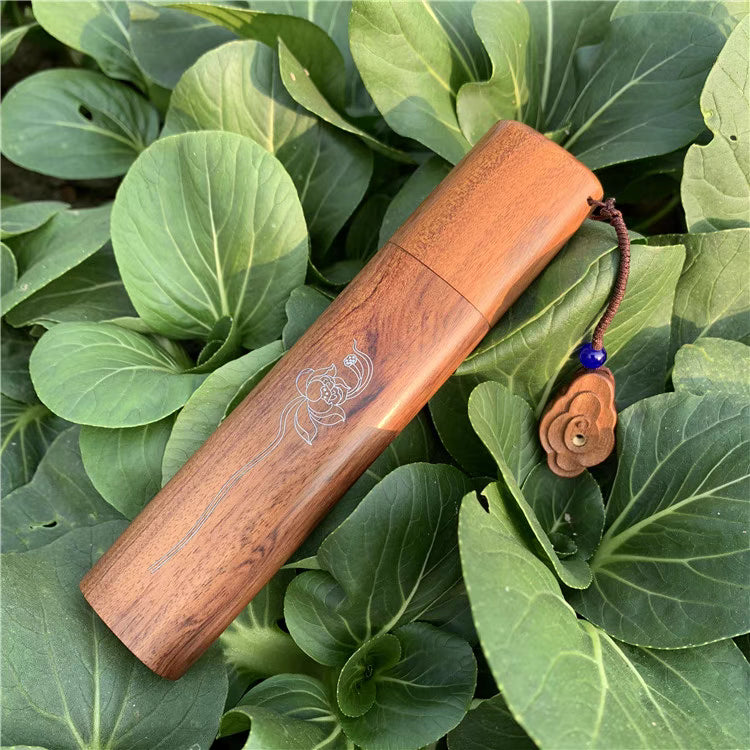 Solid Ebony Incense Holder - Portable Oval Design