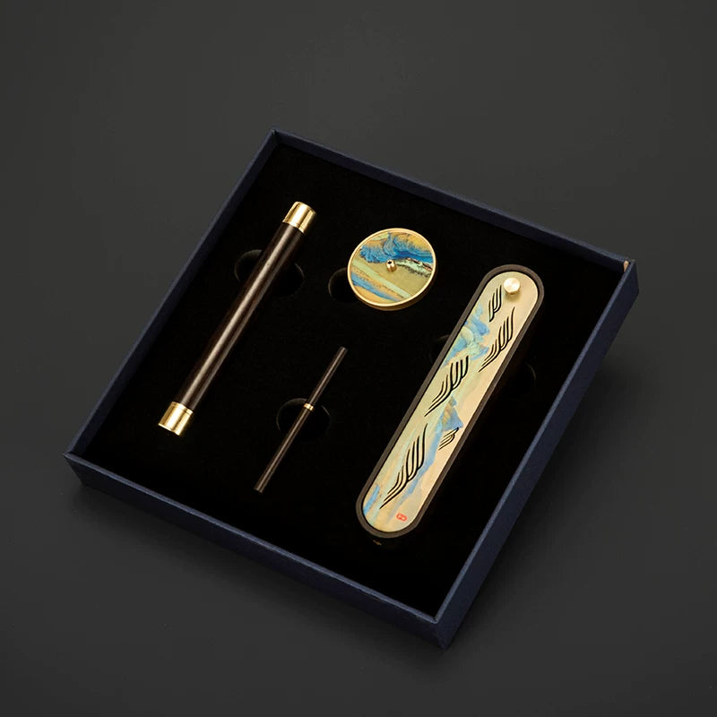 Ebony & Copper Incense Burner Gift Set