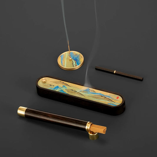 Ebony & Copper Incense Burner Gift Set