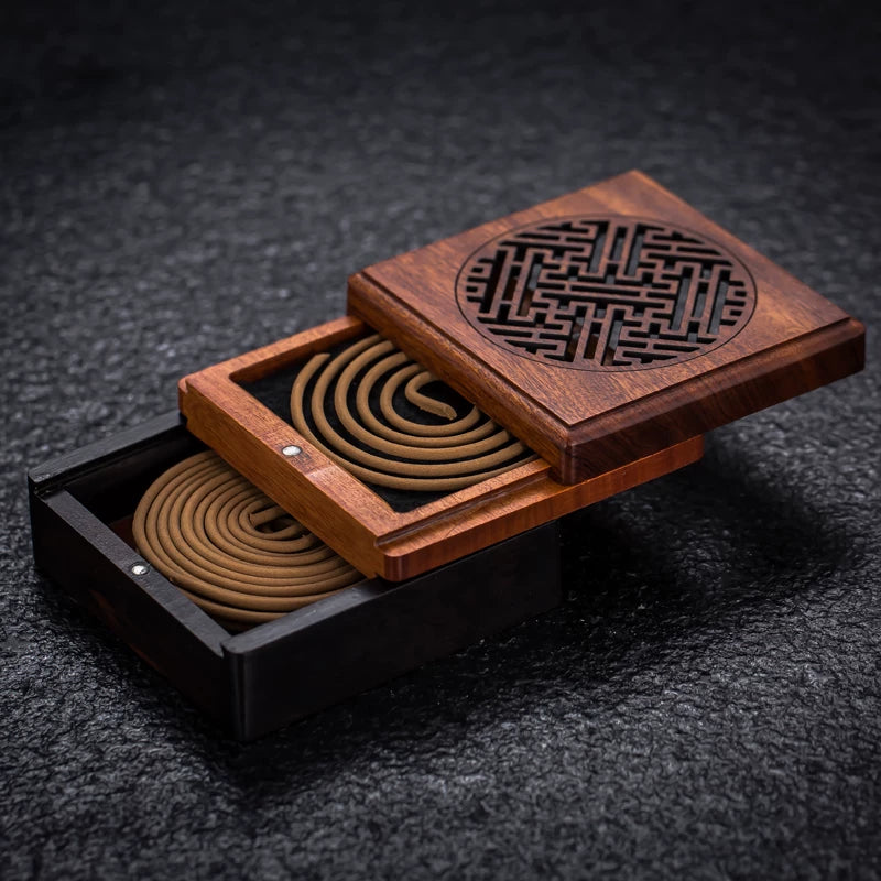 Ebony Coil Incense Burner & Storage Box
