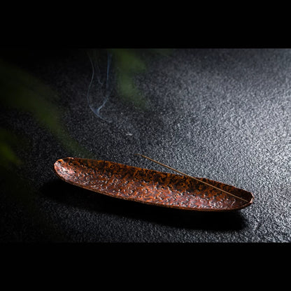 Hand-Forged Copper Boat Incense Burner
