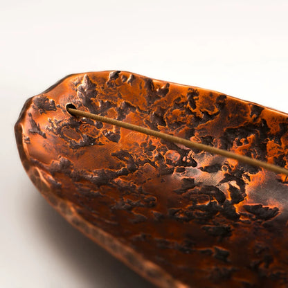 Hand-Forged Copper Boat Incense Burner
