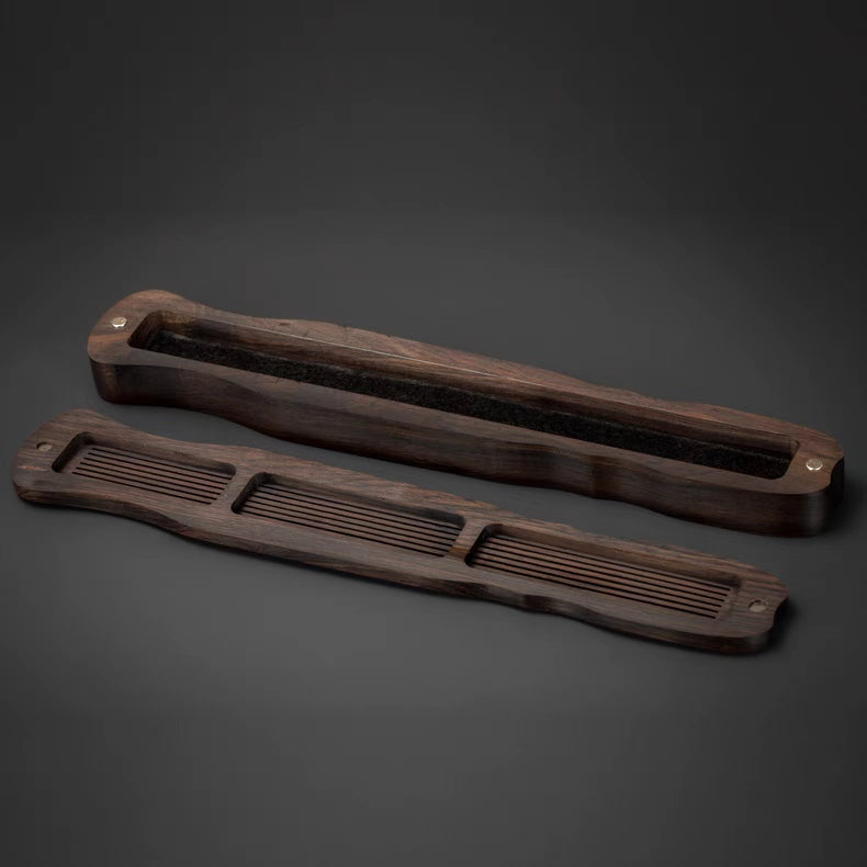 Exquisite Sandalwood Incense Gift Set - Guqin Style Incense Burner and Holder