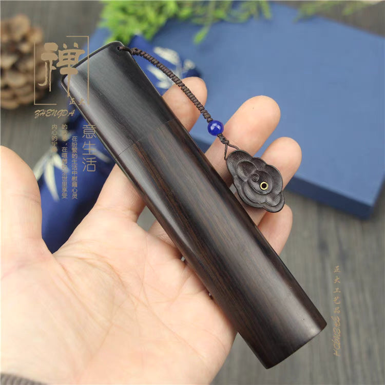 Solid Ebony Incense Holder - Portable Oval Design
