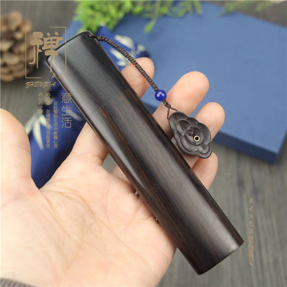 Solid Ebony Incense Holder - Portable Oval Design
