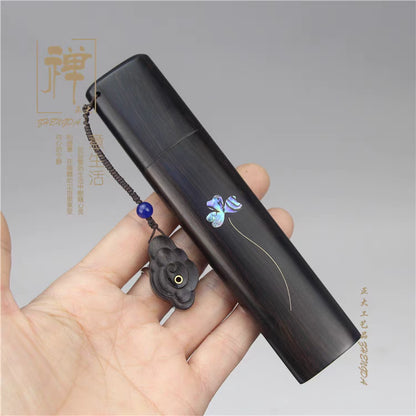 Solid Ebony Incense Holder - Portable Oval Design